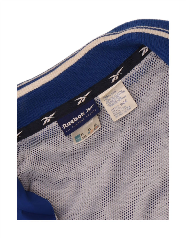 Reebok Męska bluza dresowa z grafiką, kurtka XL, niebieski poliester