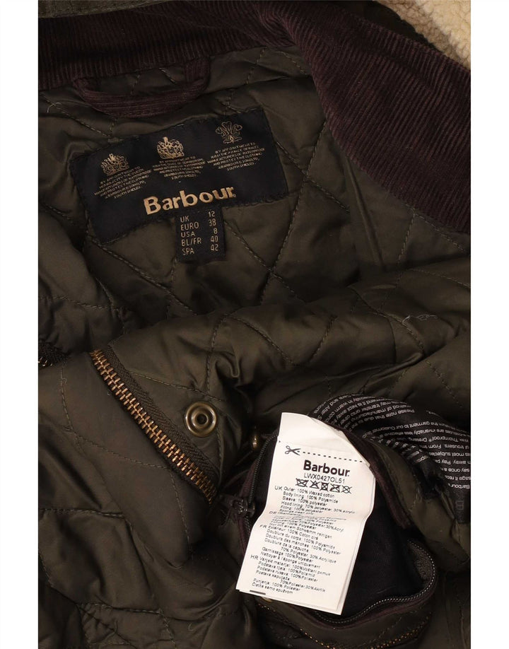 Damska kurtka z kapturem i woskowaną bawełną Barbour UK 12 Medium Khaki
