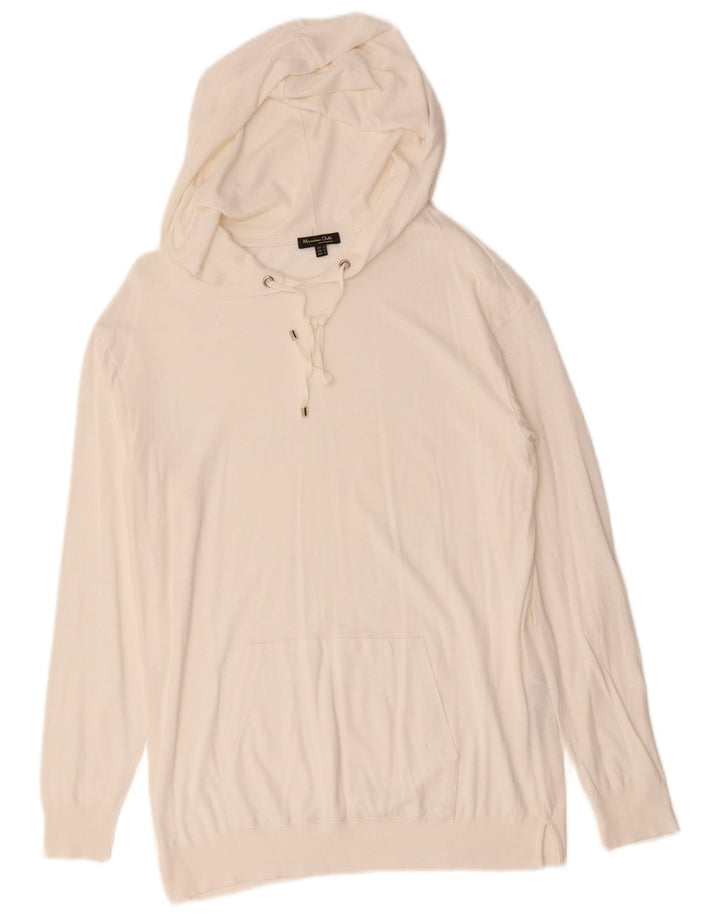 Damska bluza z kapturem Massimo Dutti UK 12 Medium White Lyocell
