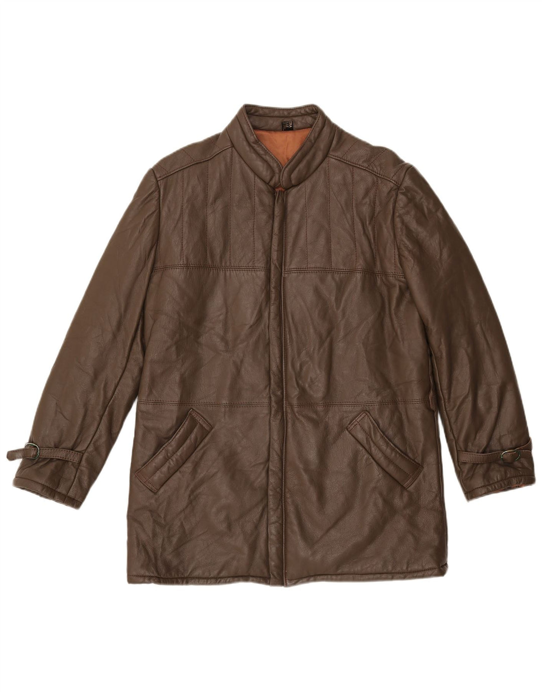Męska kurtka skórzana VINTAGE UK 38 Średniobrązowa skóra