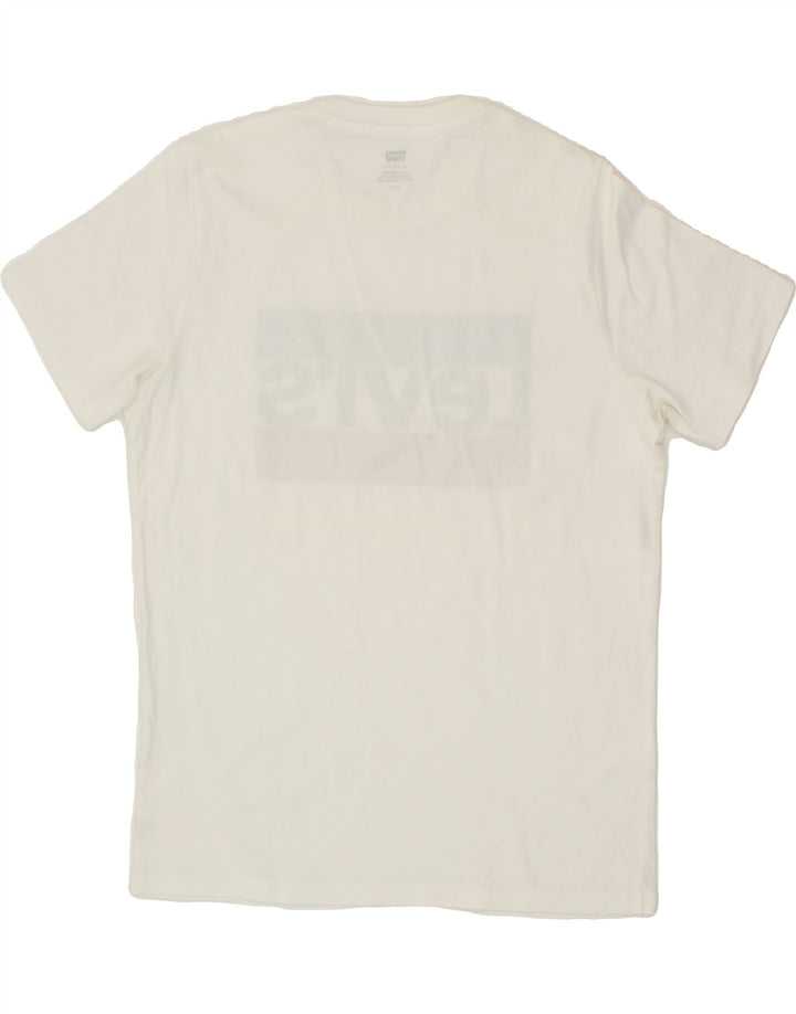 LEVI'S Mens Graphic T-Shirt Top Small White Vintage Levi's and Second-Hand Levi's from Messina Hembry 