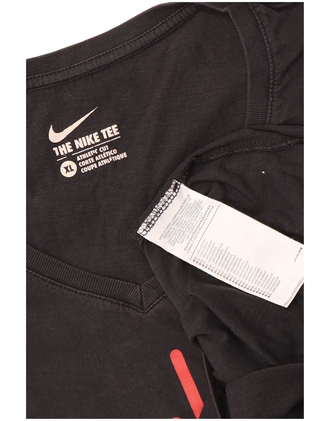 Damska koszulka NIKE o sportowym kroju z grafiką Top UK 18 XL, czarna, bawełniana