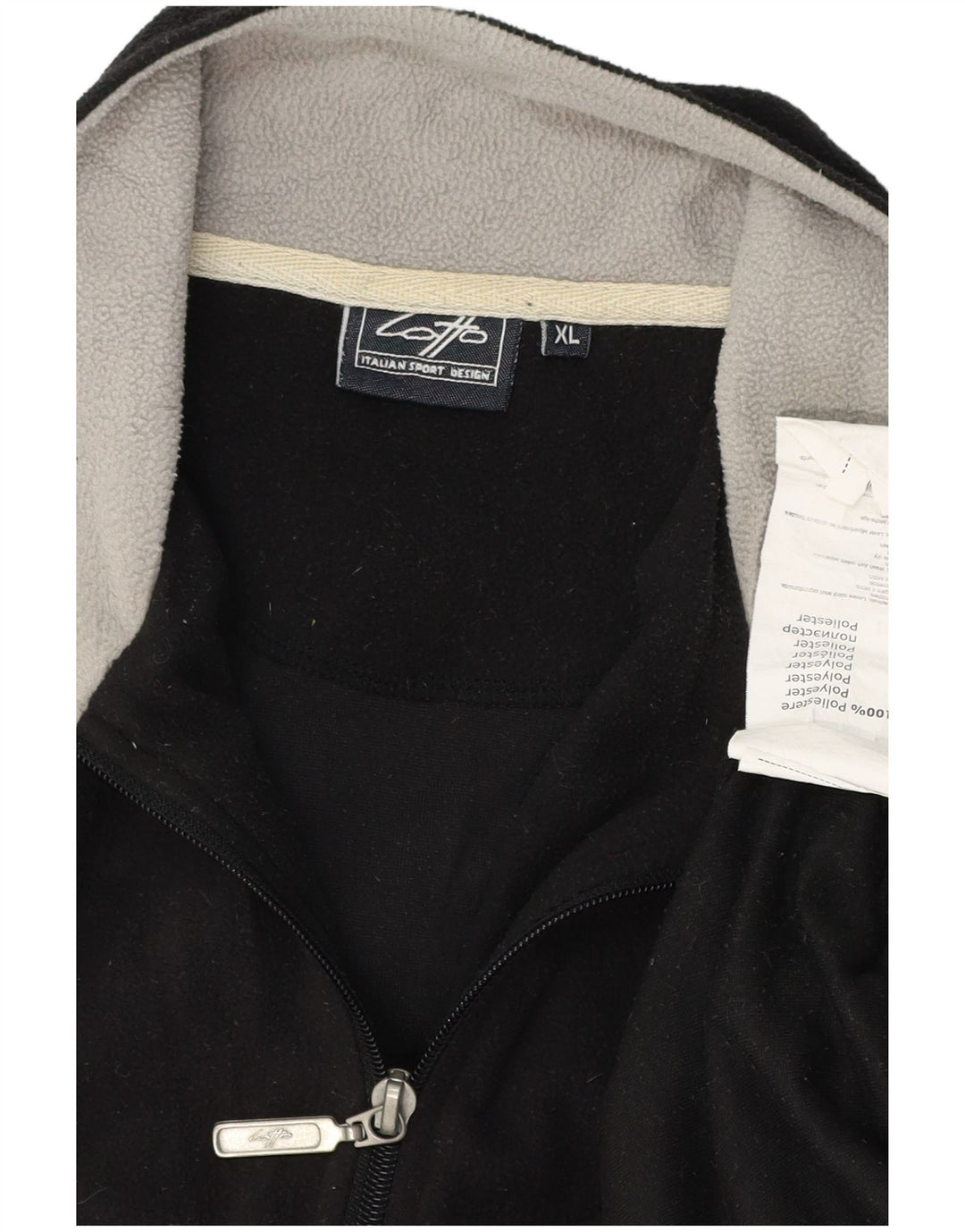 Męski sweter polarowy LOTTO XL, czarny, poliestrowy, zapinany na zamek