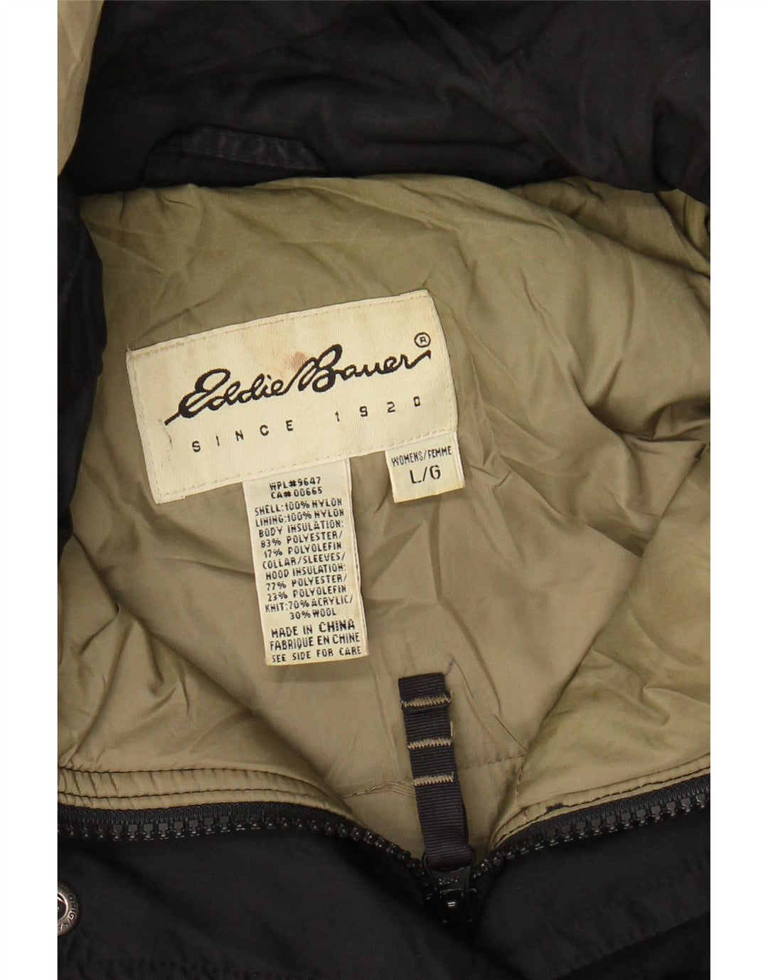 EDDIE BAUER Damski płaszcz wiatrówka oversize z kapturem UK 16, duży czarny