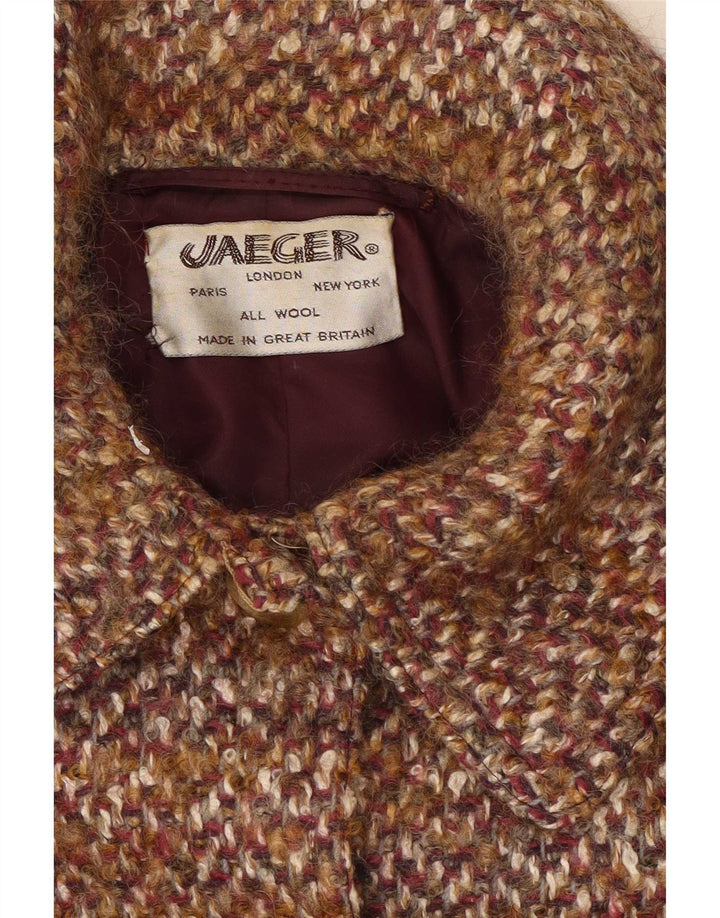 Damski płaszcz oversize Jaeger UK 14, duży, brązowy, wełniany