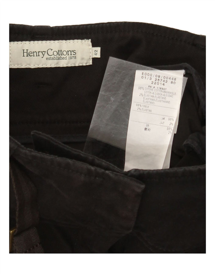 HENRY COTTONS Womens A-Line Skirt IT 42 Medium W28  Black Cotton