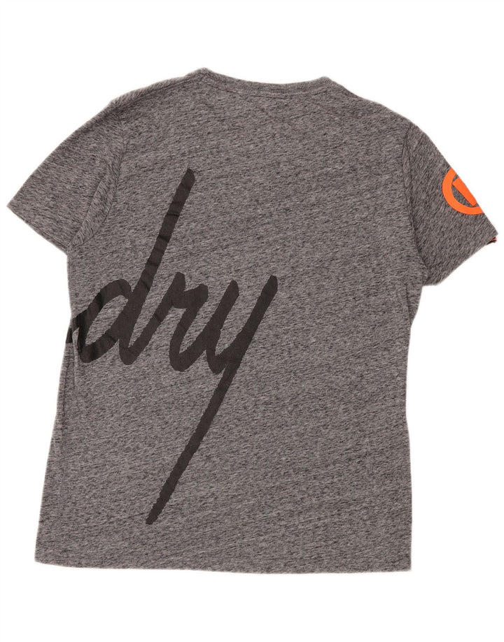 Męski T-shirt SUPERDRY z grafiką, 2XL, szary, nakrapiany
