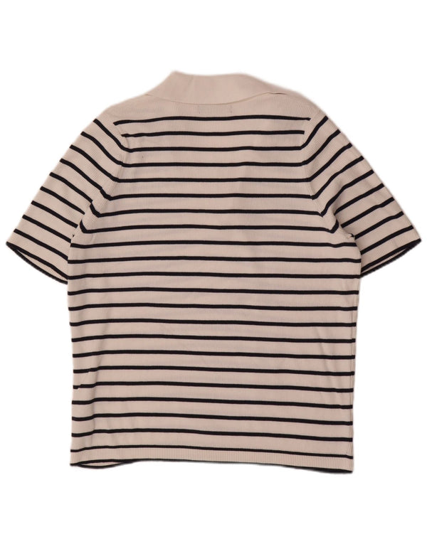 Damska koszulka polo Marks & Spencer UK 18 XL, bawełniana w białe paski