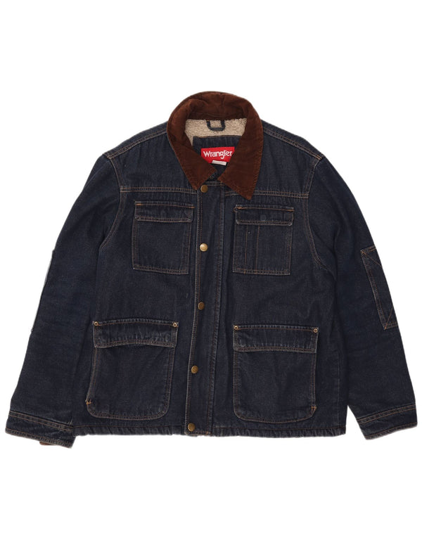 Wrangler Męska kurtka dżinsowa Sherpa UK 40, duża niebieska bawełna