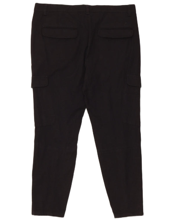 Spodnie damskie Reiss zwężane cargo UK 12 Medium W34 L26 czarna wiskoza