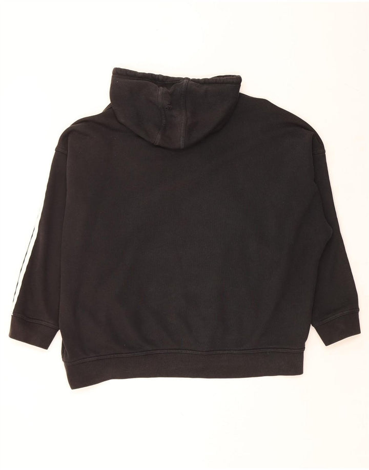 Damski sweter oversize ADIDAS UK 16, duży, czarny, bawełniany