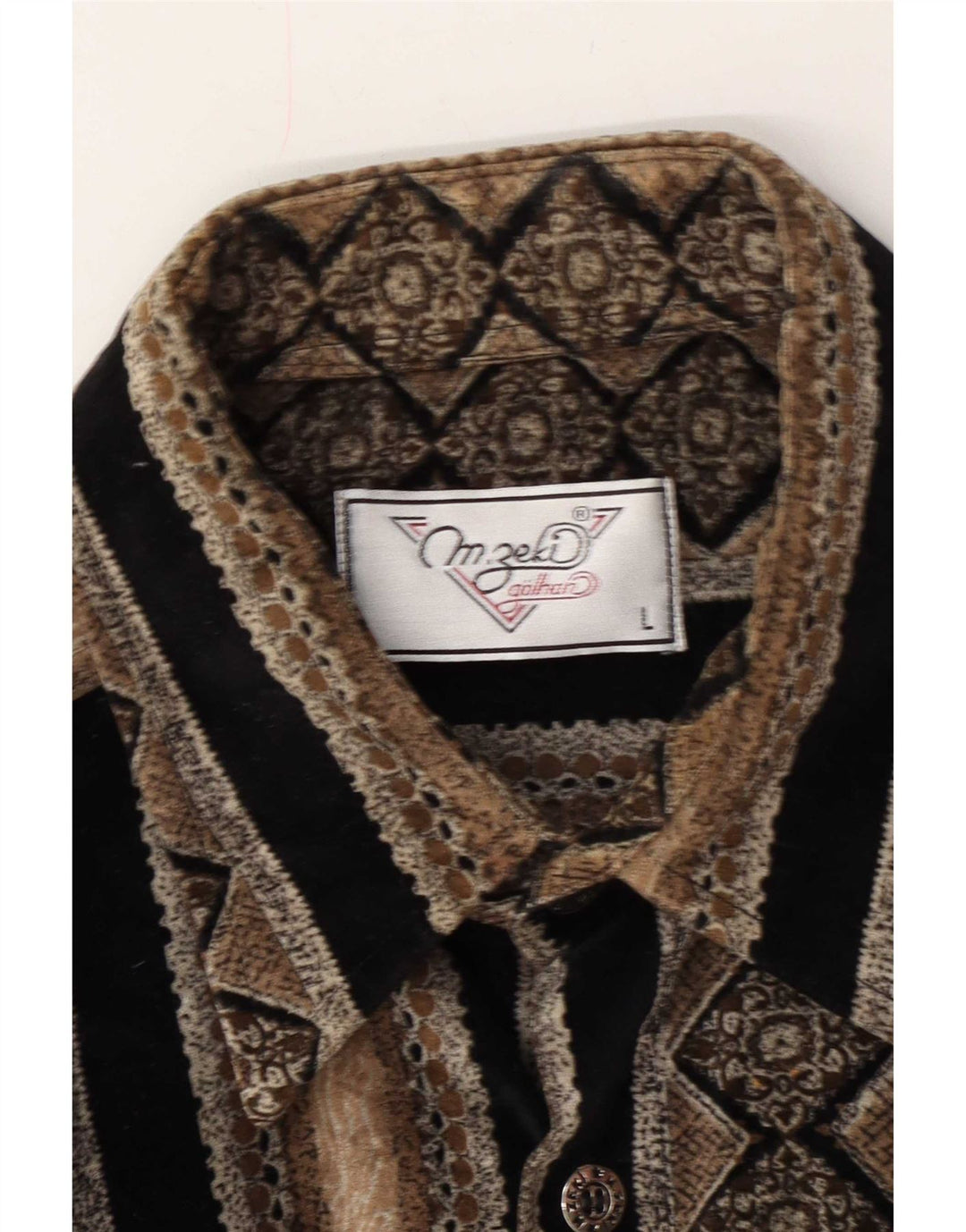 Koszula męska w stylu vintage, duże, brązowe paski