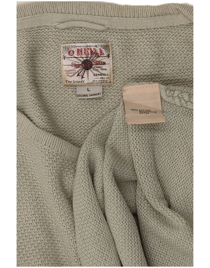 Męski sweter O'Neill z dekoltem w łódkę, duży, bawełniany khaki