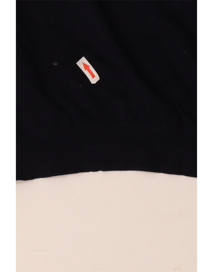 Męski sweter Zara z okrągłym dekoltem, duży, granatowy