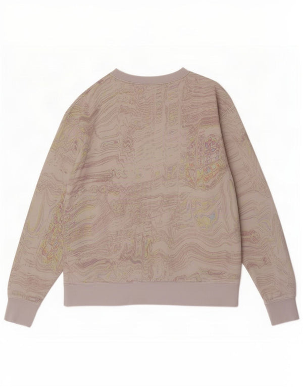 Nike Womens Abstract Pattern Sweatshirt Jumper UK 16 Large Off White