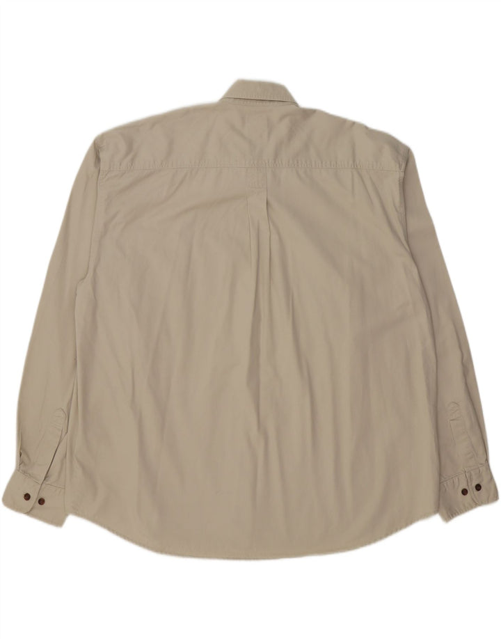 BASIC Mens Loose Fit Shirt XL Beige Cotton Vintage Basic and Second-Hand Basic from Messina Hembry 