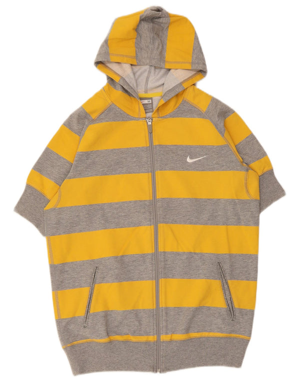 Damski sweter z kapturem i zamkiem błyskawicznym Nike, UK 10/12, w średnie żółte paski