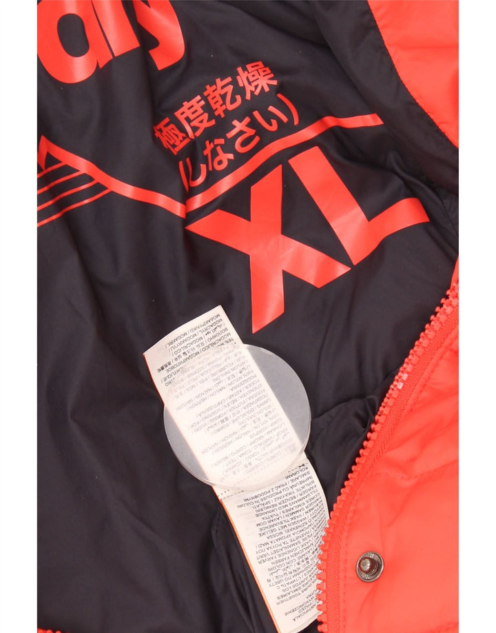 Damska wyściełana kurtka z kapturem Superdry UK 18 XL, czerwony nylon