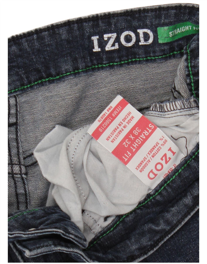 Izod Męskie proste dżinsy W38 L32 Niebieskie bawełniane