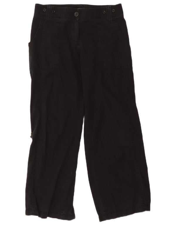 Marks & Spencer Damskie spodnie codzienne z wysokim stanem UK 10 Small W32 L27 Czarne