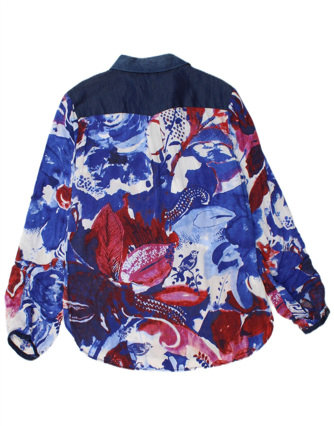 Damska bluzka koszulowa Desigual UK 10, mała, niebieska w kwiaty
