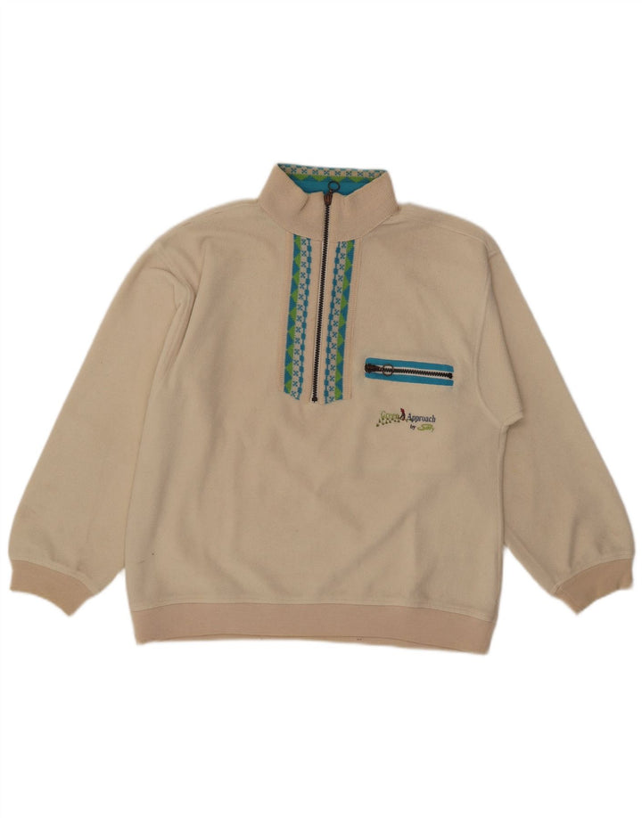Męski sweter polarowy Silvy Polartec z zamkiem błyskawicznym, średnio beżowy, poliester Fair Isle
