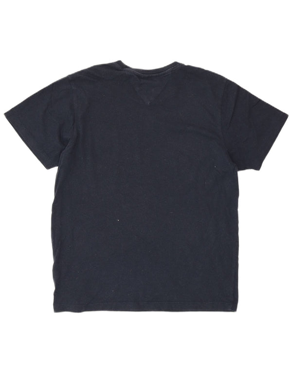 Damska koszulka z grafiką TOMMY HILFIGER Top UK 14, średnia, granatowa, bawełniana