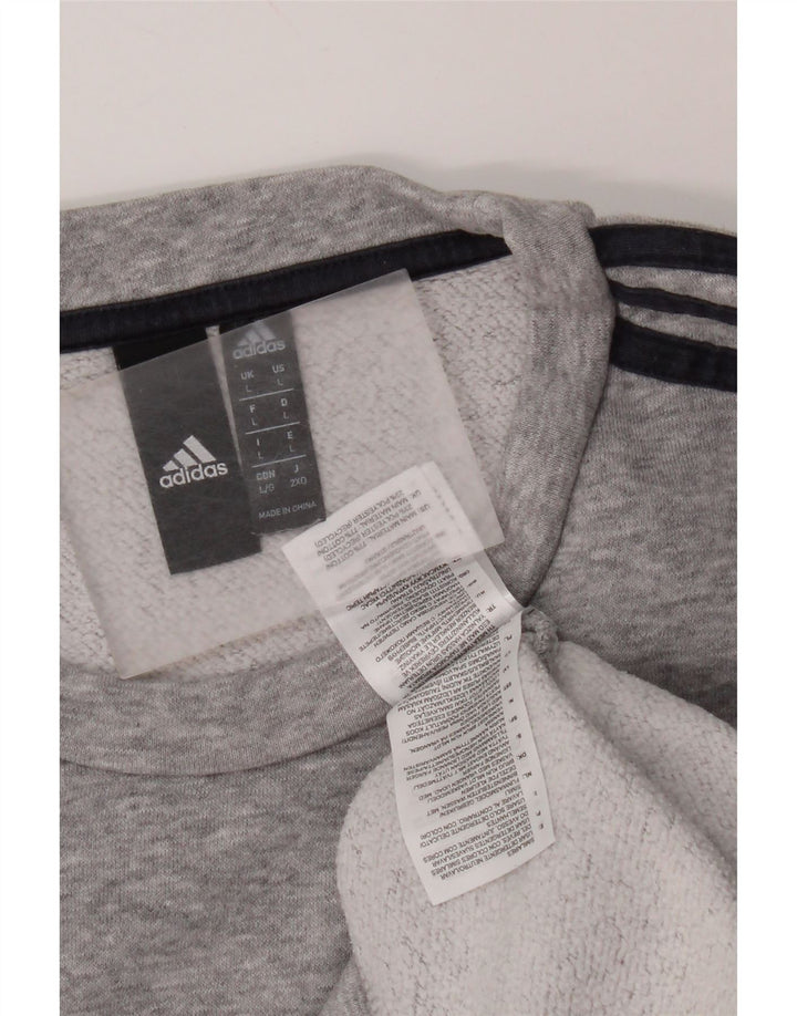 Bluza męska Adidas, duża, szara, nakrapiana bawełna