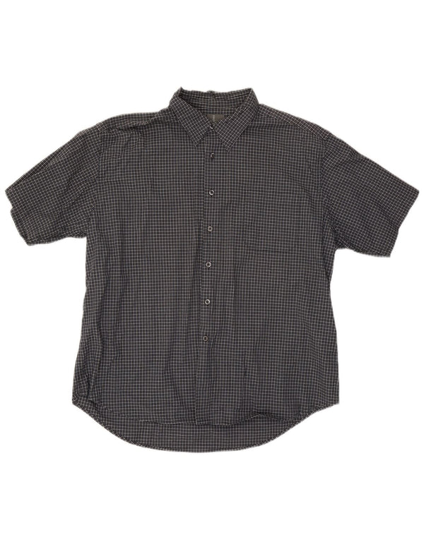 Męska koszula z krótkim rękawem Dockers 2XL, bawełniana w czarną kratkę