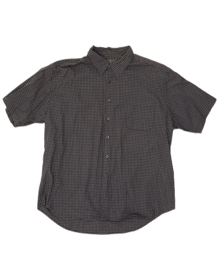 Męska koszula z krótkim rękawem Dockers 2XL, bawełniana w czarną kratkę