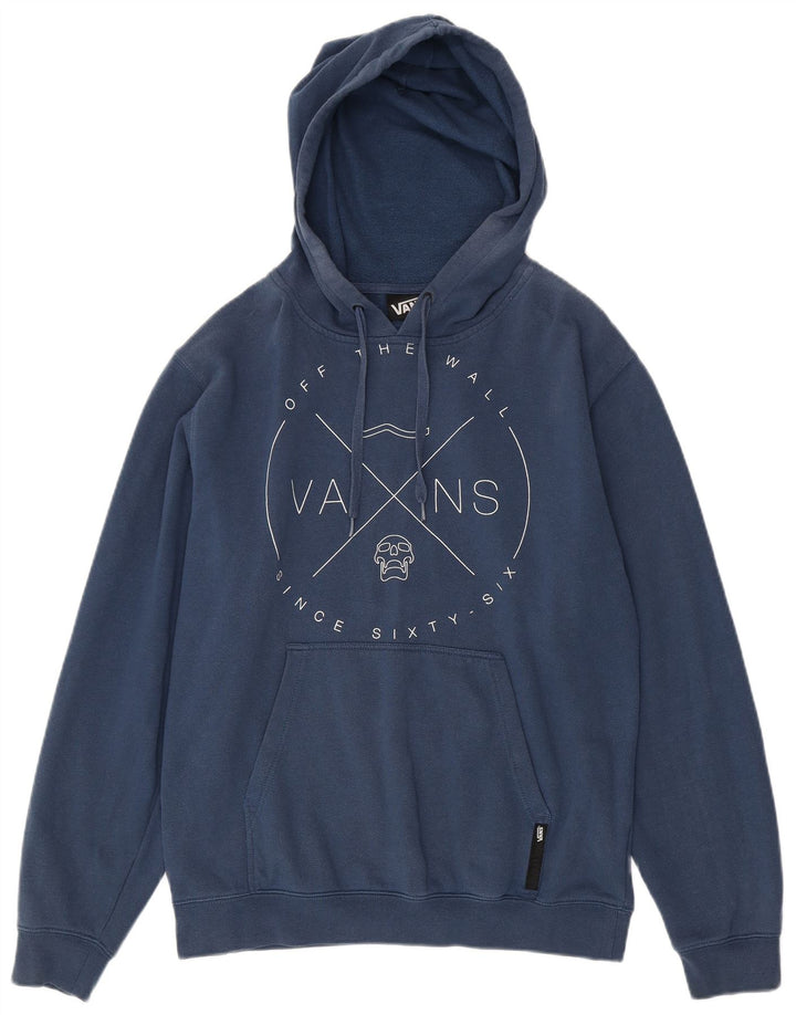 Męski sweter z kapturem Vans z grafiką, średni niebieski, bawełniany