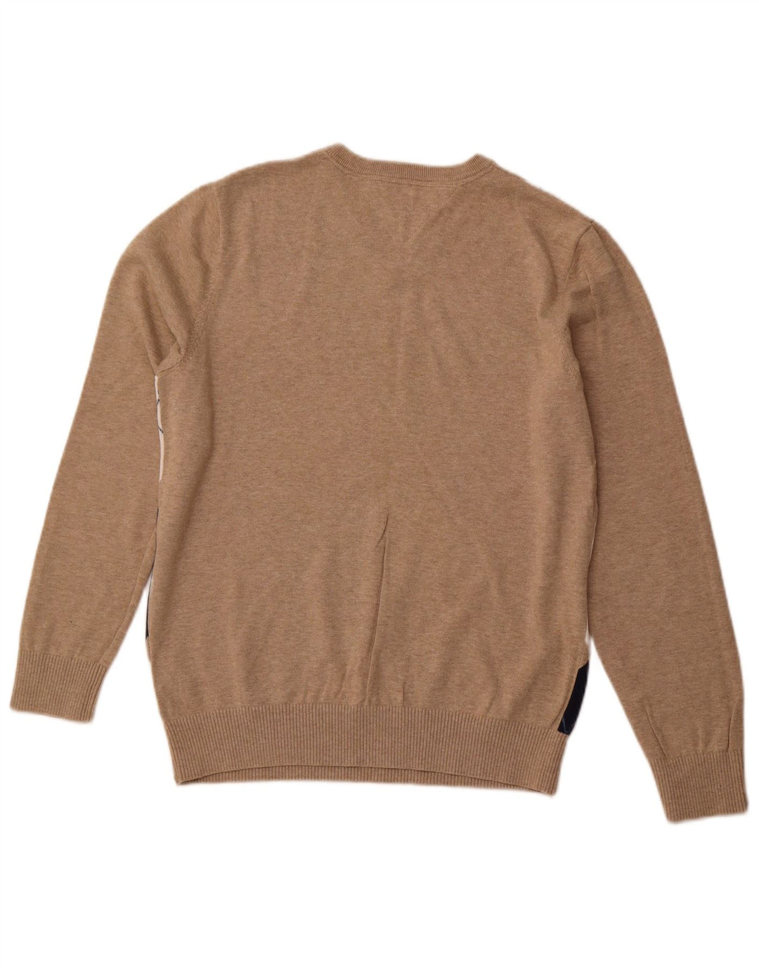 TOMMY HILFIGER Męski sweter z dekoltem w kształcie litery V, średnio beżowy Argyle/Diament