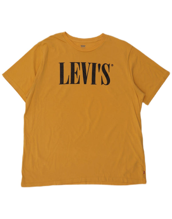 Męski T-shirt Levi's o swobodnym kroju z grafiką, XL, żółty, bawełniany