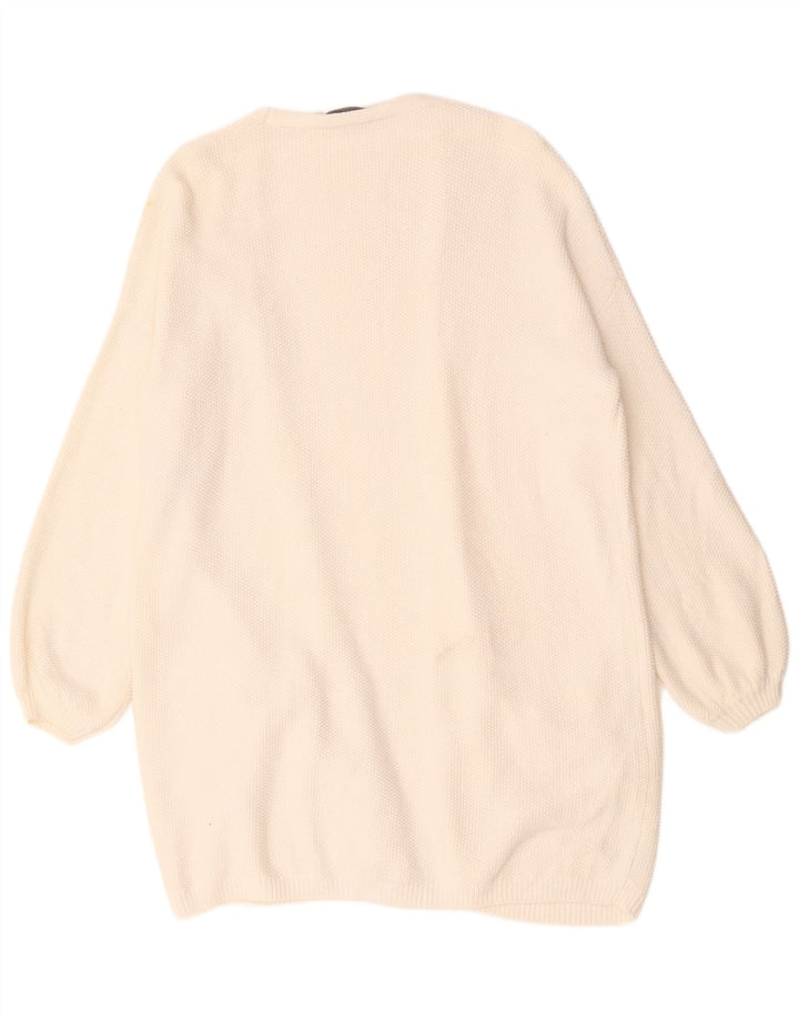Damski sweter oversize MINT VELVET o przedłużonym fasonie UK 14 Średni biały