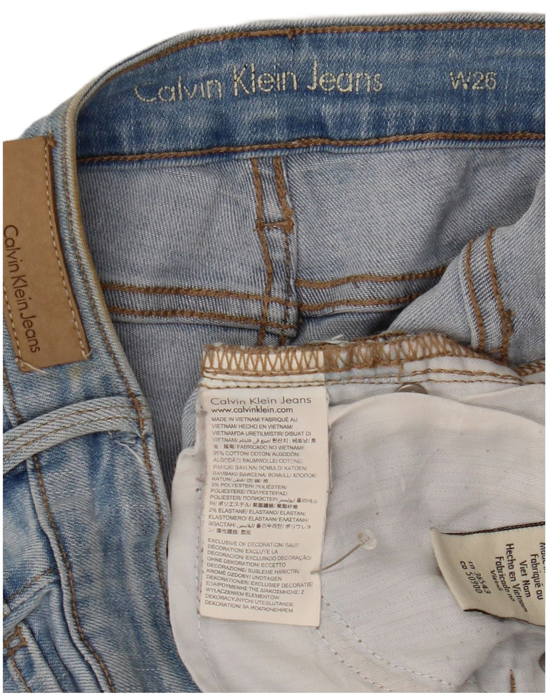 Damskie spodenki jeansowe CALVIN KLEIN W26 Small, niebieskie, bawełniane