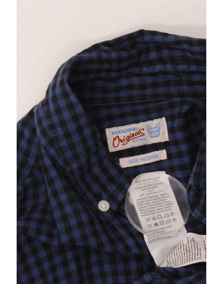 Koszula męska Jack & Jones, średnia, granatowa, bawełniana kratka