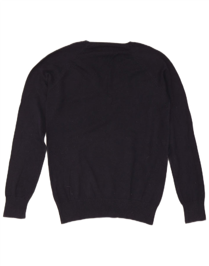 Sweter damski Zara z dekoltem w kształcie litery V, UK 14, duży, granatowy