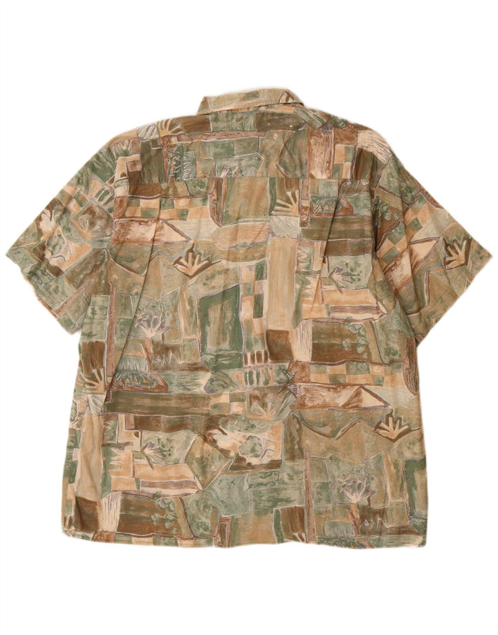 Koszula męska z krótkim rękawem w stylu vintage, abstrakcyjny wzór, UK 45/46 XL, wielobarwna