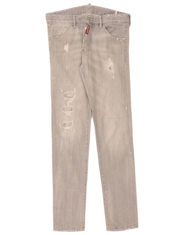 Dsquared2 Damskie dżinsy w trudnej sytuacji IT 50 XL W36 L35 Szara bawełna