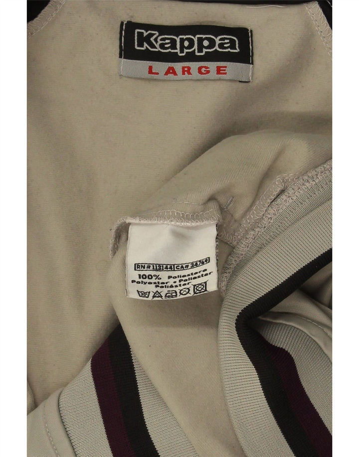 Męska kurtka dresowa KAPPA, duży, szary poliester z blokami kolorów