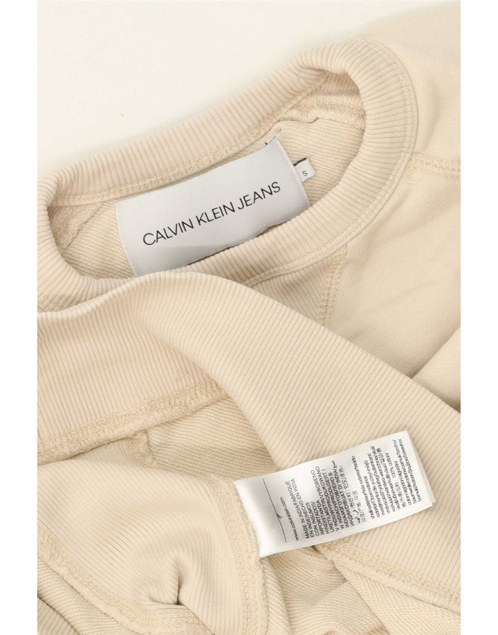 Bluza męska Calvin Klein Jeans, mała, beżowa, bawełniana