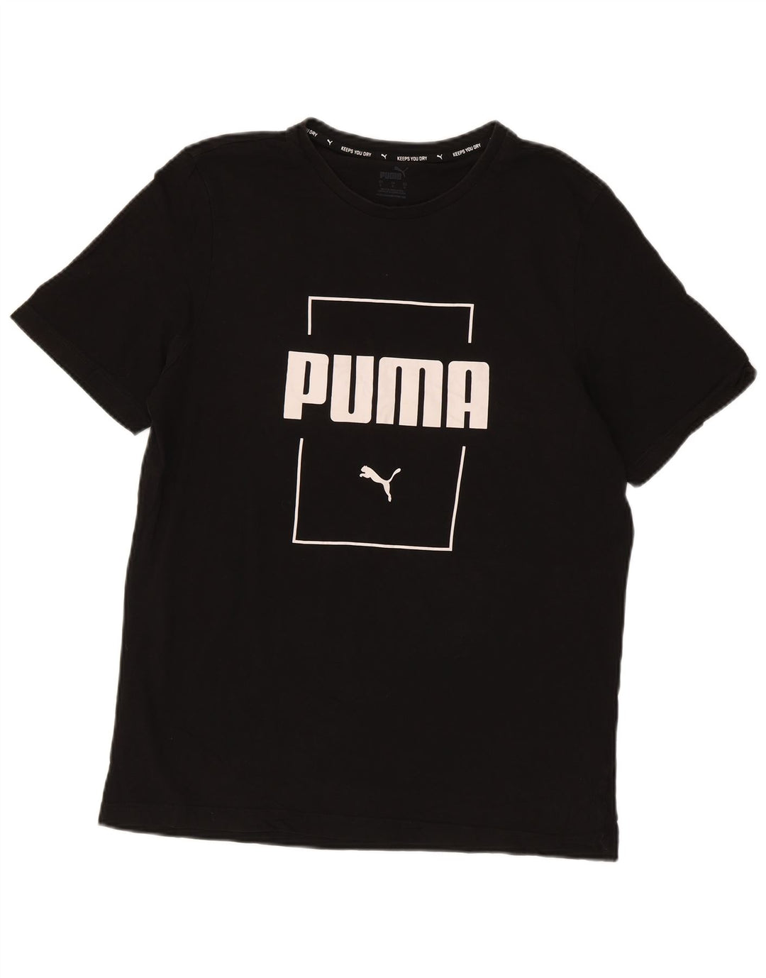 Męski T-shirt z grafiką Puma, duży, czarny, bawełniany
