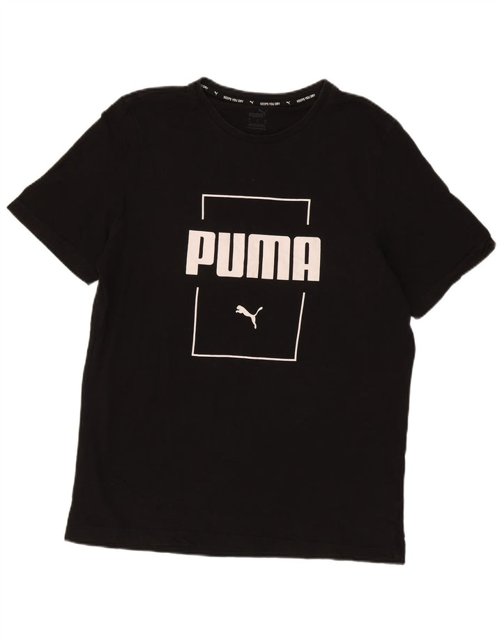 Męski T-shirt z grafiką Puma, duży, czarny, bawełniany