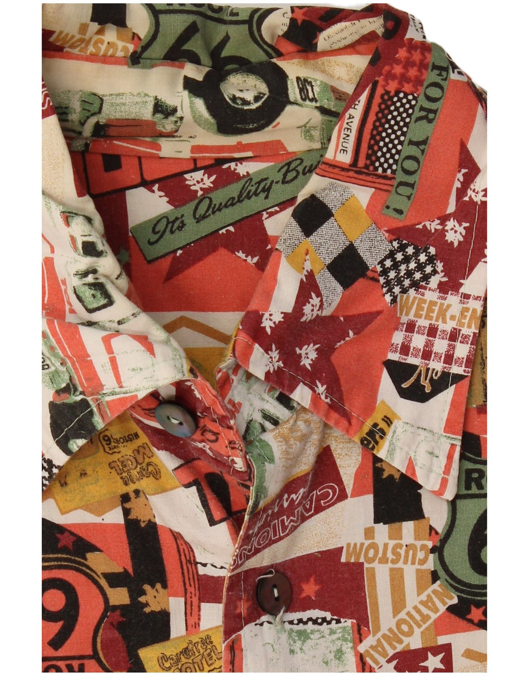 Koszula męska VINTAGE w abstrakcyjny wzór 2XL, wielobarwna