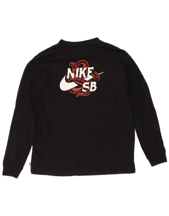 Męska koszulka Nike o luźnym kroju z grafiką, długim rękawem, średnia czarna, bawełniana