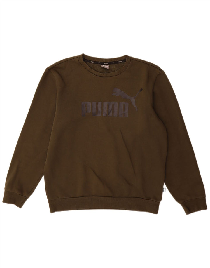 Męska bluza z grafiką Puma, mała, bawełniana khaki