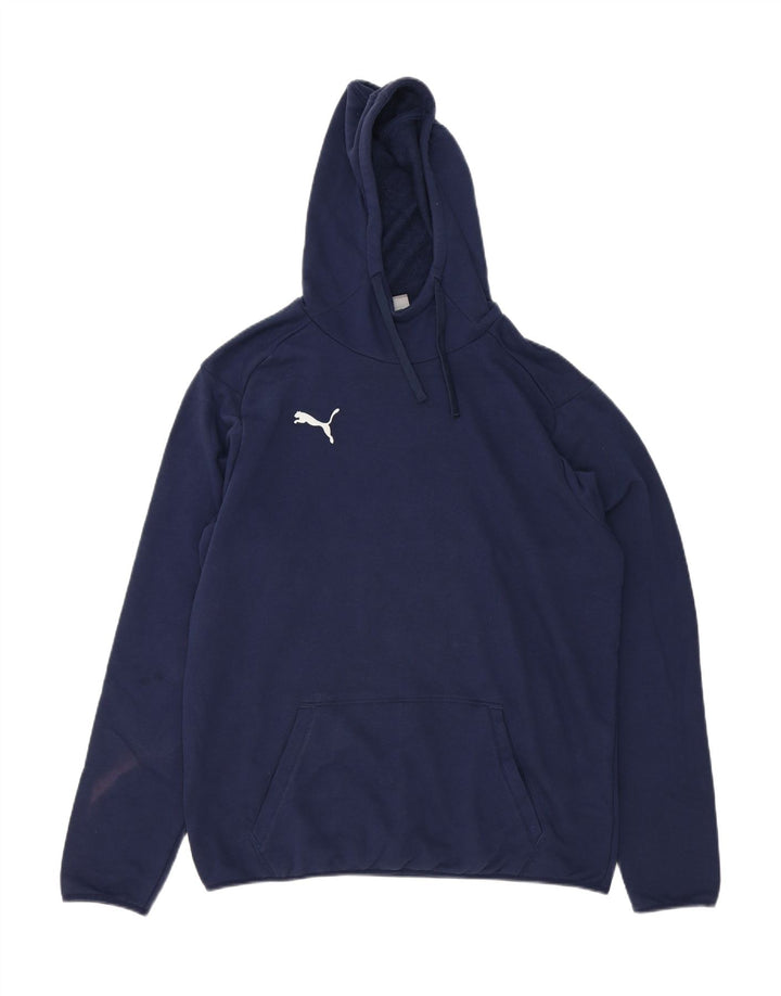 PUMA Mens Hoodie Jumper Large Navy Blue Cotton Vintage Puma and Second-Hand Puma from Messina Hembry 