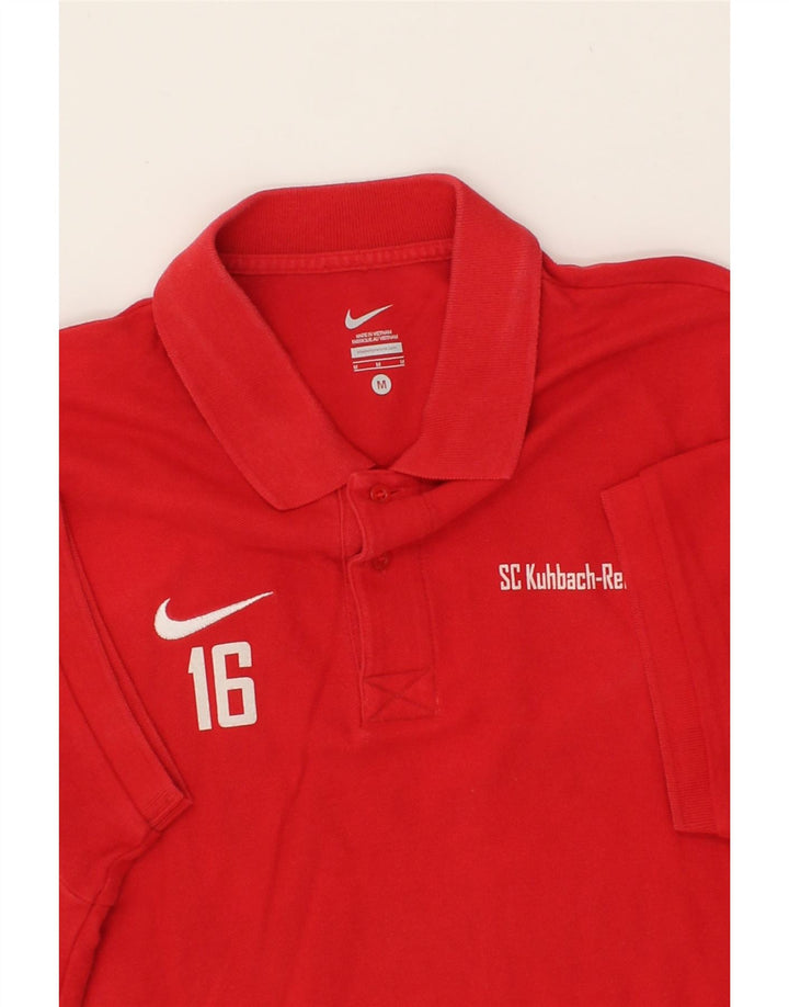NIKE Mens Graphic Polo Shirt Medium Red Cotton Vintage Nike and Second-Hand Nike from Messina Hembry 