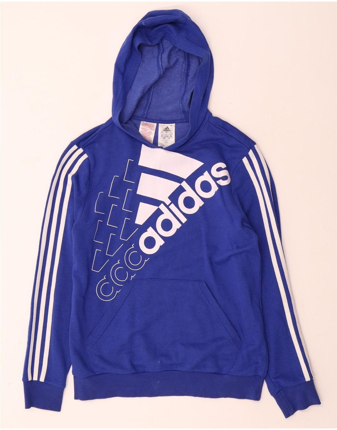 Chłopięcy sweter z kapturem ADIDAS z grafiką 13-14 lat, niebieska bawełna