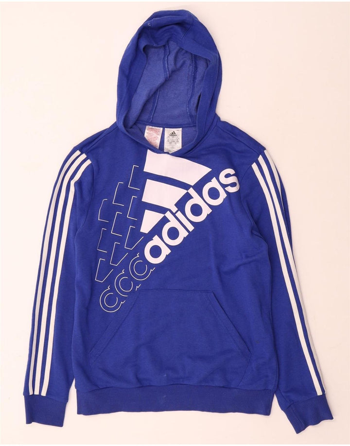 Chłopięcy sweter z kapturem ADIDAS z grafiką 13-14 lat, niebieska bawełna